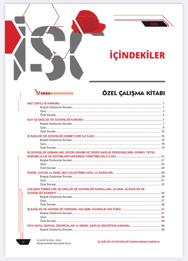 İSG ÇALIŞMA ve SORU KİTABI (boşluk doldurma, quiz ve özel sorular) - Görsel 4
