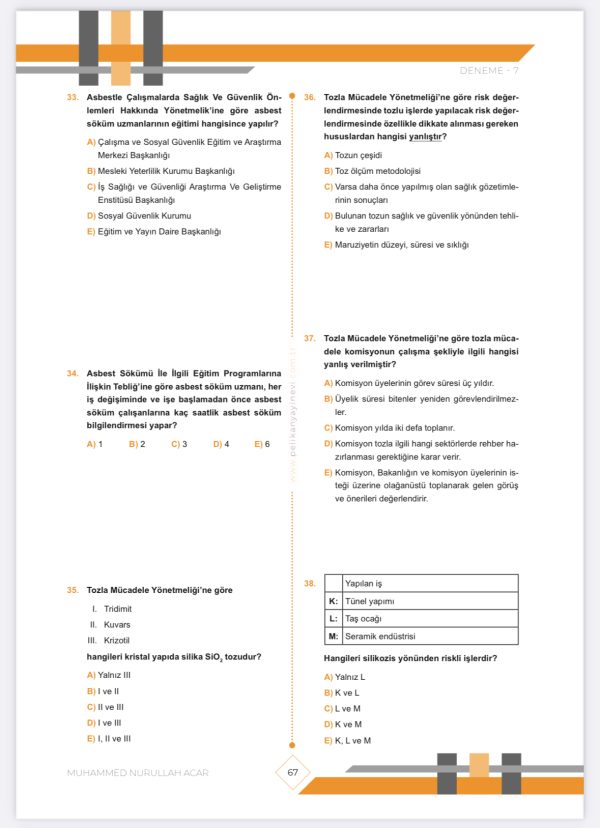 İSG TAHMİNİ SORULAR KİTAPÇIĞI - 2025 basım - Görsel 5
